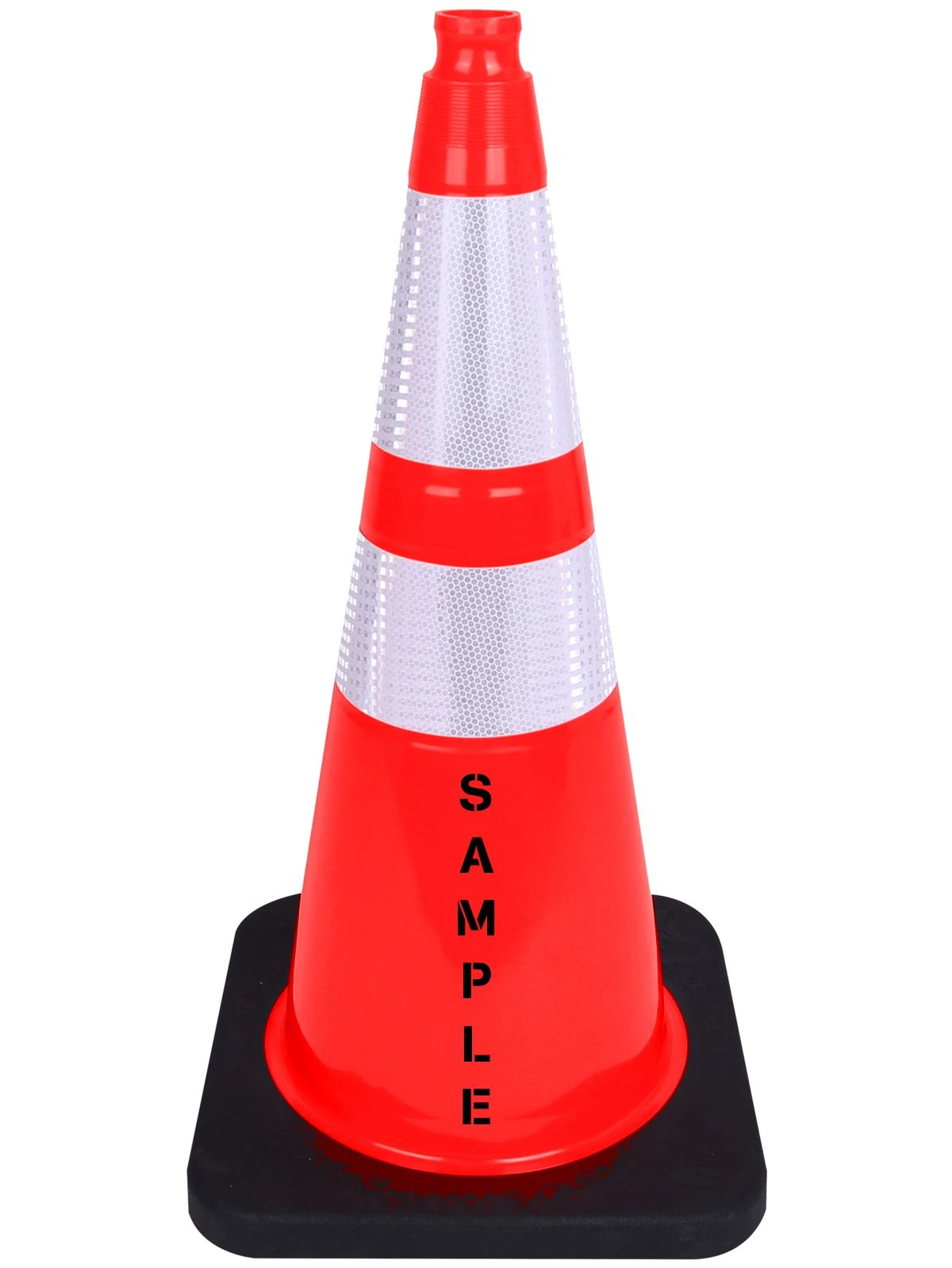 28\" Black Base, Collared Traffic Cones