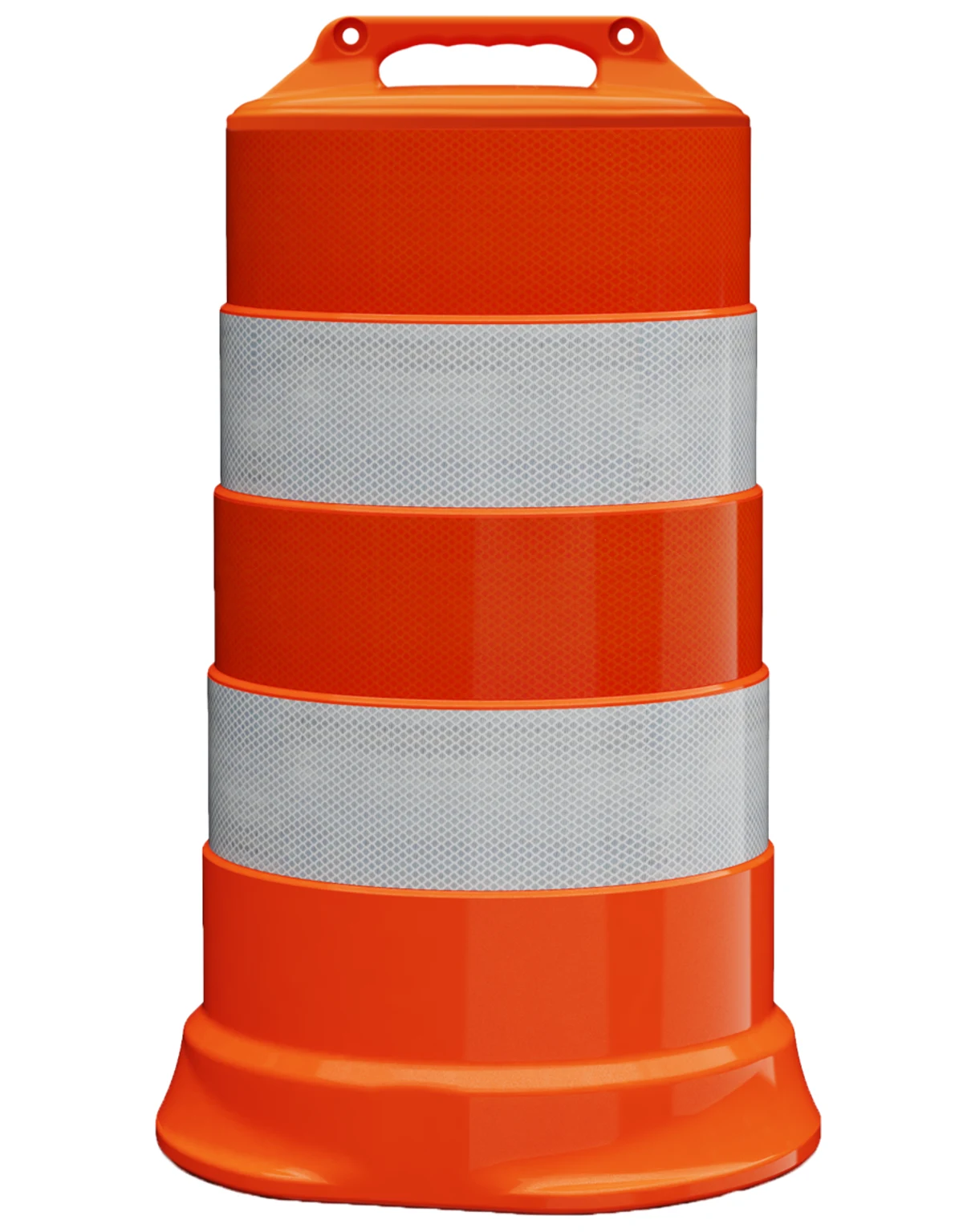 Plasticade Commander Traffic Drum w/ Four 6\" Diamond Grade Reflective Stripes (No Base) w/ Full Color Graphic