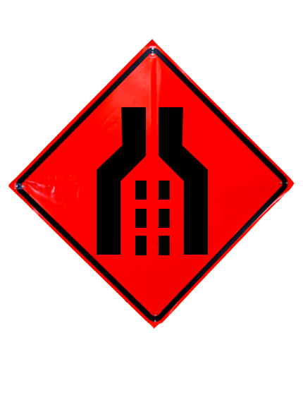 Double merge symbol sign plastic pockets