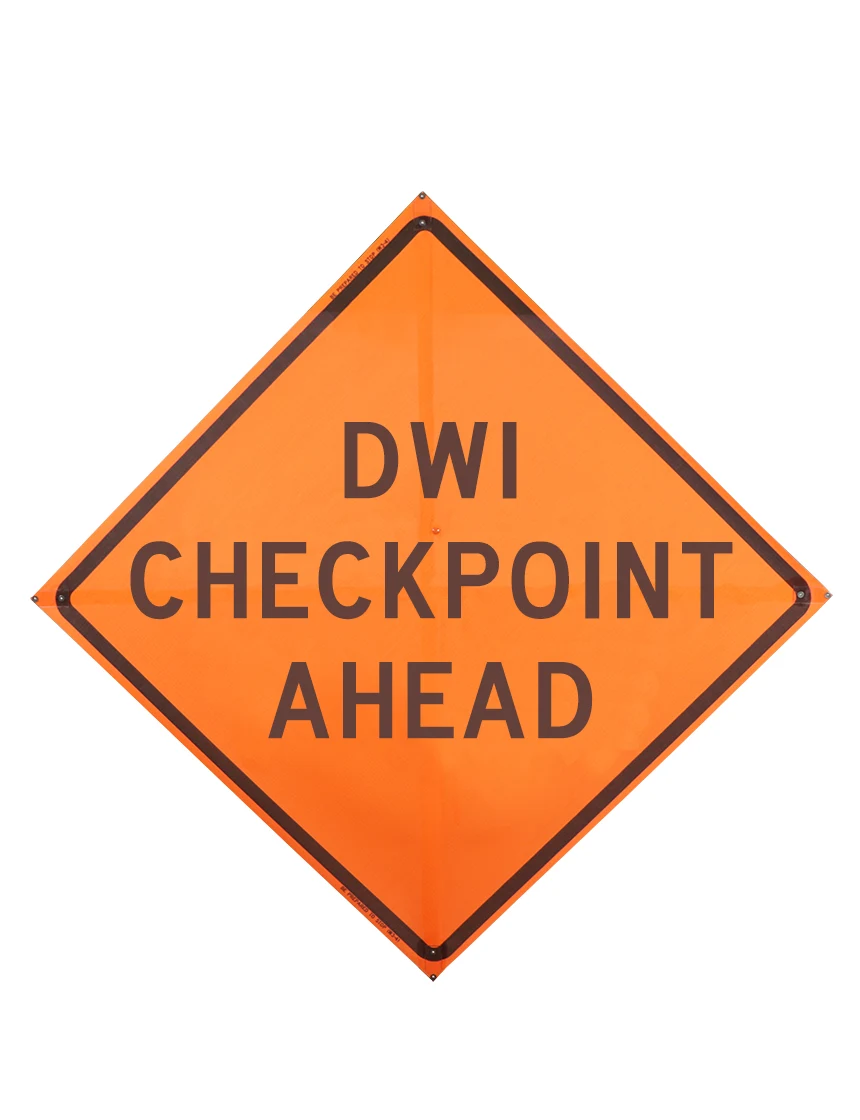 Dwi Checkpoint Ahead Sign Sewn Pockets Mesh 48\" X 48\"