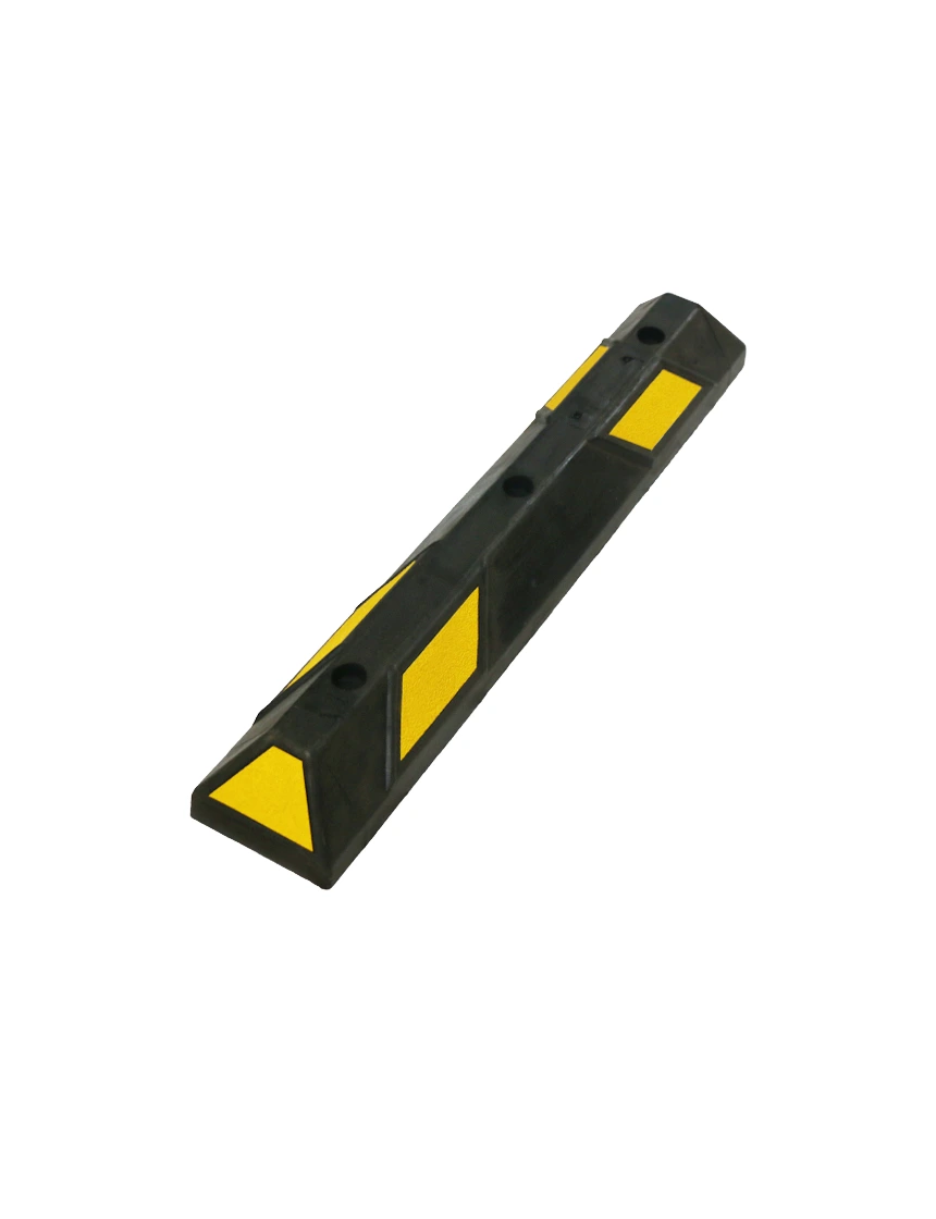 3\u0027 Economy Yellow Rubber Parking Block w/Four 12\" Galvanized Steel Spikes