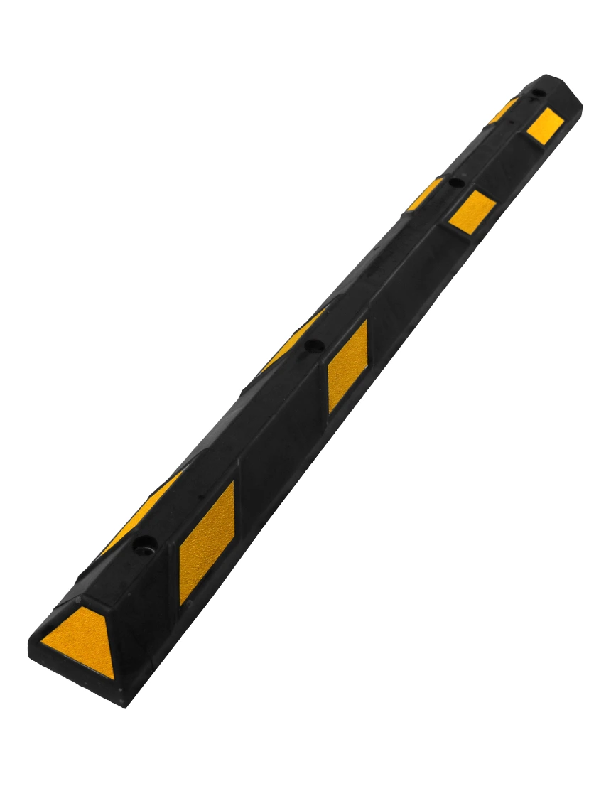 6\u0027 Economy Yellow Rubber Parking Block w/Four 12\" Galvanized Steel Spikes