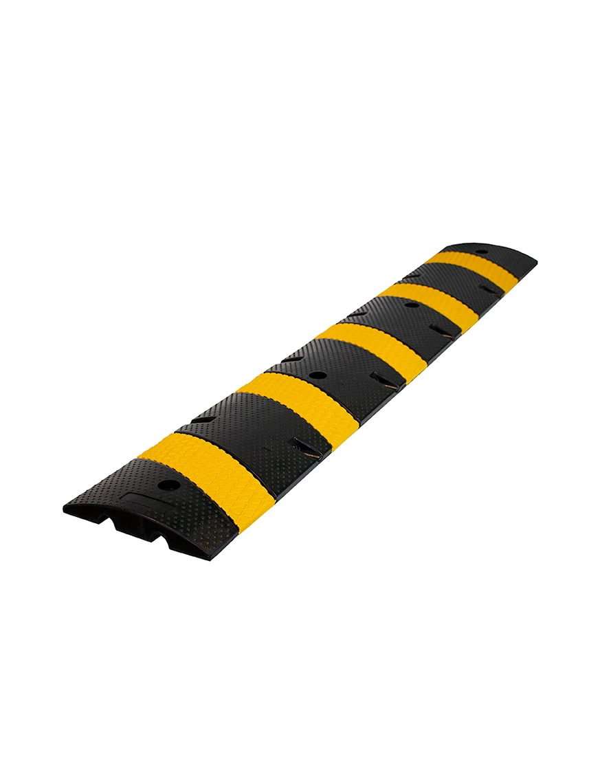 6\u0027 Economy Black \u0026 Yellow Rubber Speed Bump w/ No Mounting Hardware