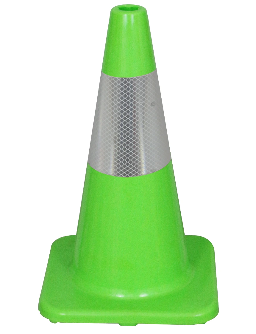 Solid Lime, 18\" Economy Cone w/ 6\" Reflective Collar