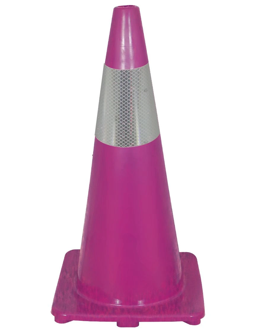Solid Purple 28\", 5 lbs, Economy Cone w/ 6\" Reflective Collar w/ Full Color Graphic