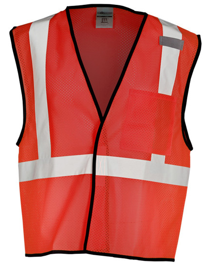 Enhanced Visibility (Non-ANSI) Red Mesh Safety Vest, Size 4X-5X w/ Single Color Graphic