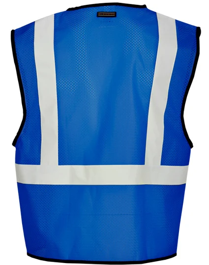 Enhanced Visibility (Non-ANSI) Royal Blue Mesh Safety Vest, Size S-M w/ Single Color Graphic