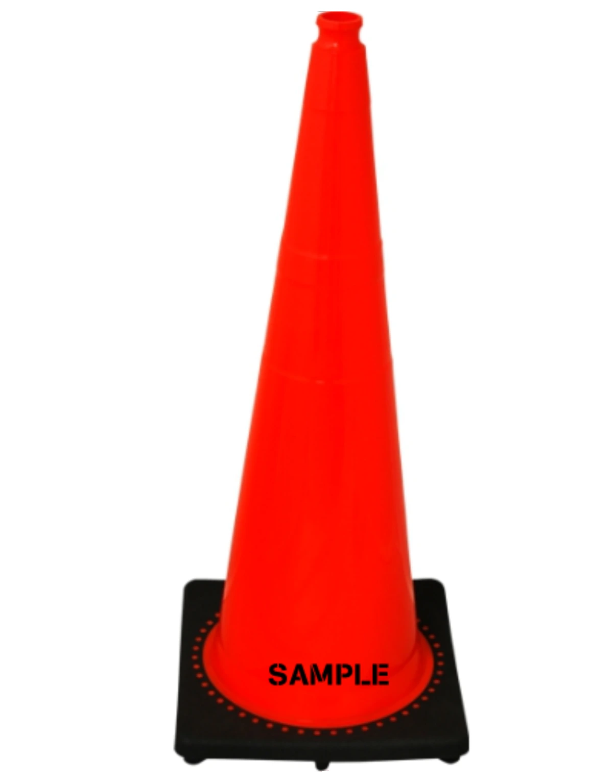 36\" Extra Heavy 15 lbs Traffic Cones JBC Black Base Lettering Single Side