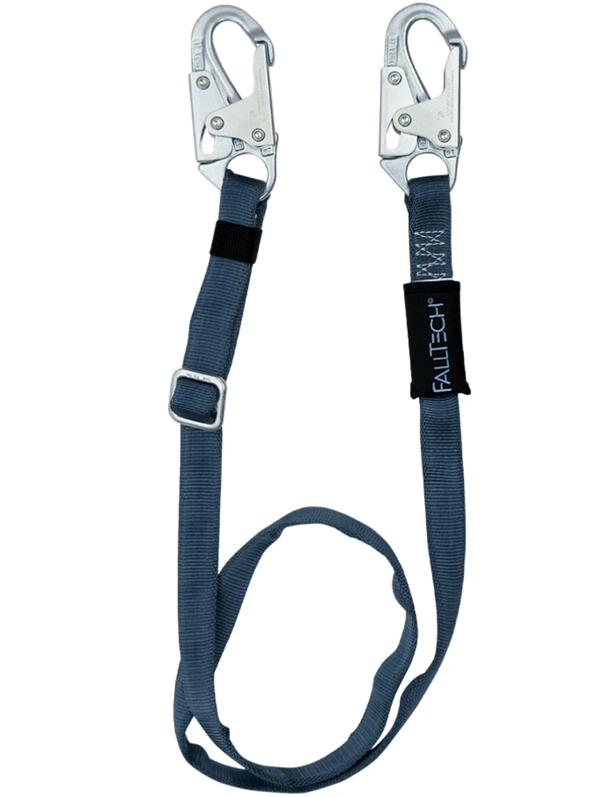 Falltech 4\u0027 To 6\u0027 Adjustable Length Restraint Lanyard w/ Steel Snap Hooks