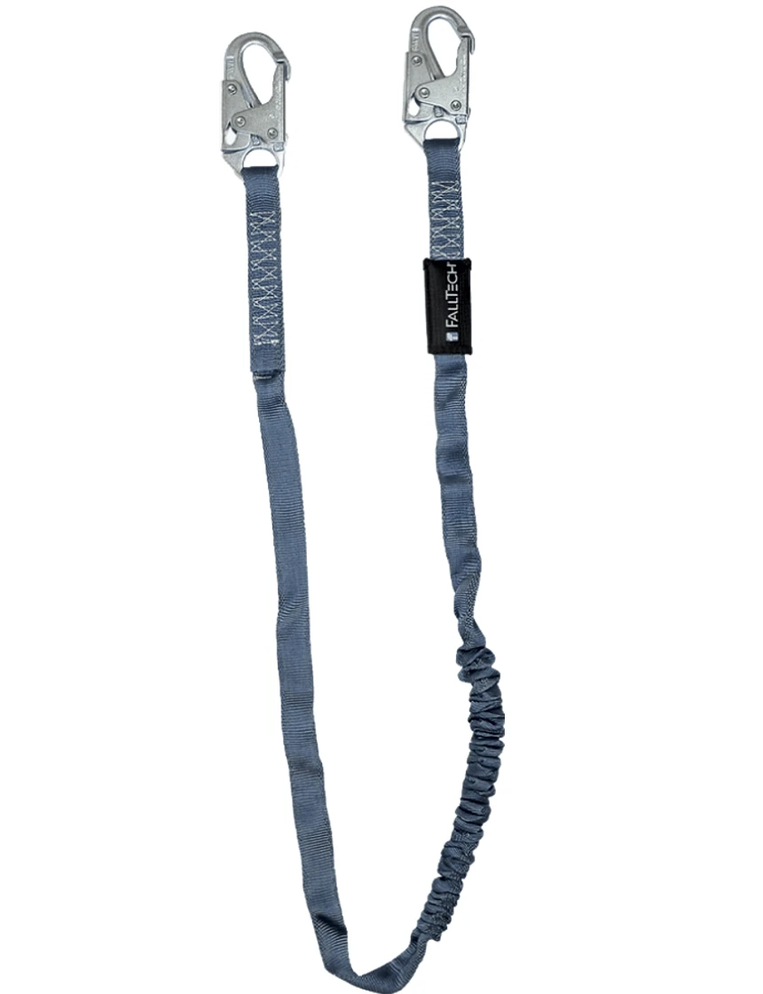 Falltech 6\u0027 Internal Energy Absorbing Lanyard, Single-Leg w/ Steel Snap Hooks