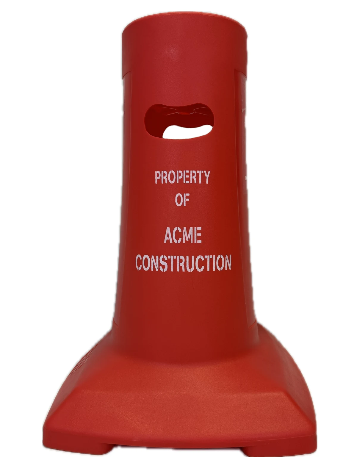 33\" Tall, Red Hdpe Plastic, Osha Compliant, Fire Extinguisher Stand w/Custom Lettering On Two Sides