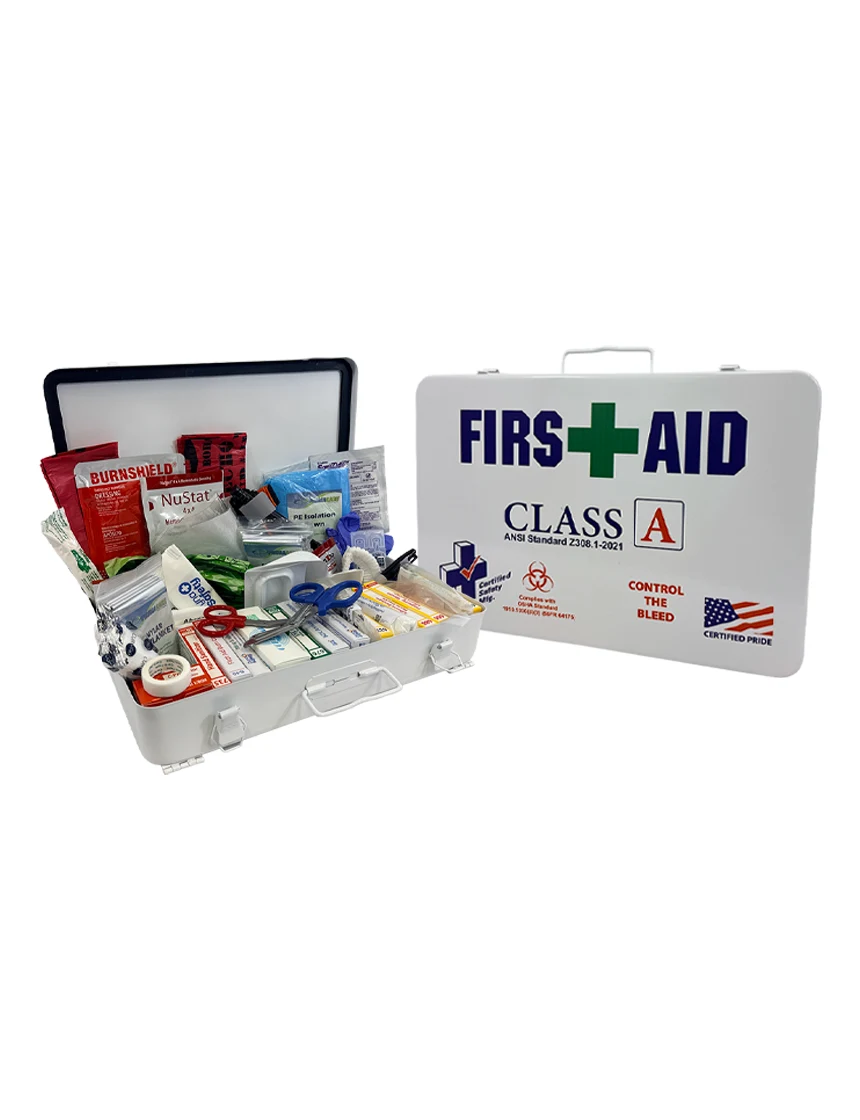 175 Piece, ANSI Class \"A\" First Aid, OSHA BBP \u0026 CTB Kit in Metal Case