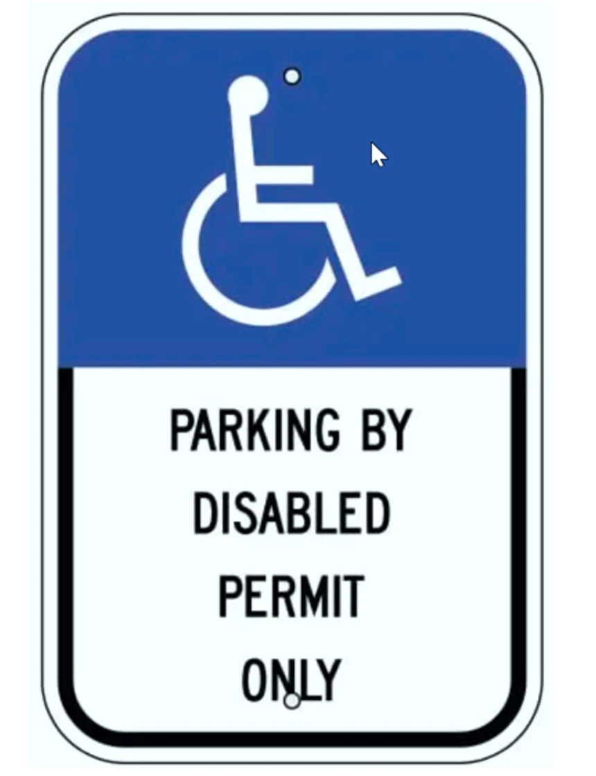 12\" X 18\" Florida Approved Aluminum Handicap Parking Sign, Engineer Grade (EG) Reflective