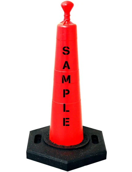 28\" Grabber Cone w/ 10 lbs Base w/Double Sided Custom Lettering