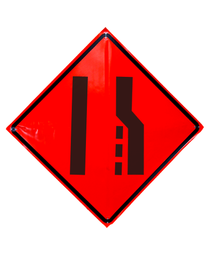 36\", Heavy Duty, Non-Reflective Roll Up Sign, Right Lane Ending Symbol