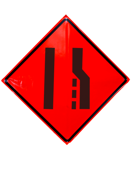 48\", Heavy Duty, Non-Reflective Roll Up Sign, Right Lane Ending Symbol