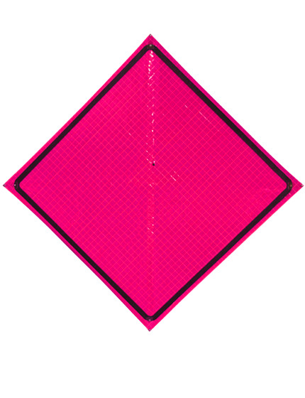 48\" Heavy Duty, Pink Reflective Roll Up, Border Only