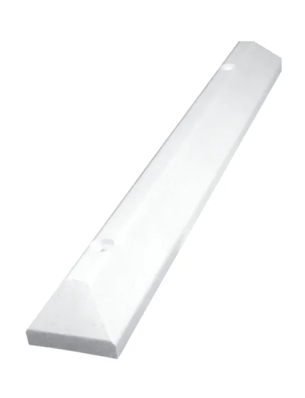 4\u0027 White, Heavy-Duty Solid Recycled Plastic Parking Block w/18\" Heavy Duty Spikes