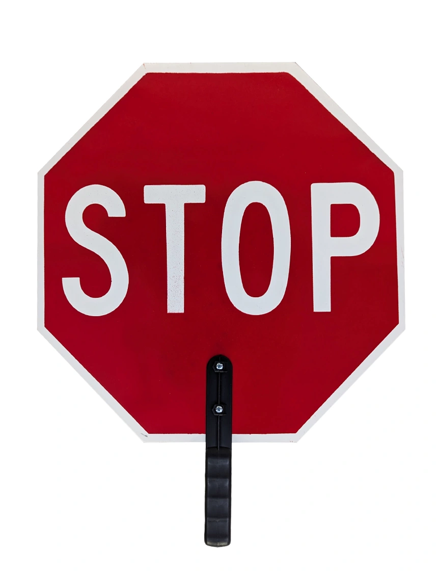 Heavy-Duty 18\" Non-Reflective Stop/Slow Paddle 9\" Polygrip Plastic Handle