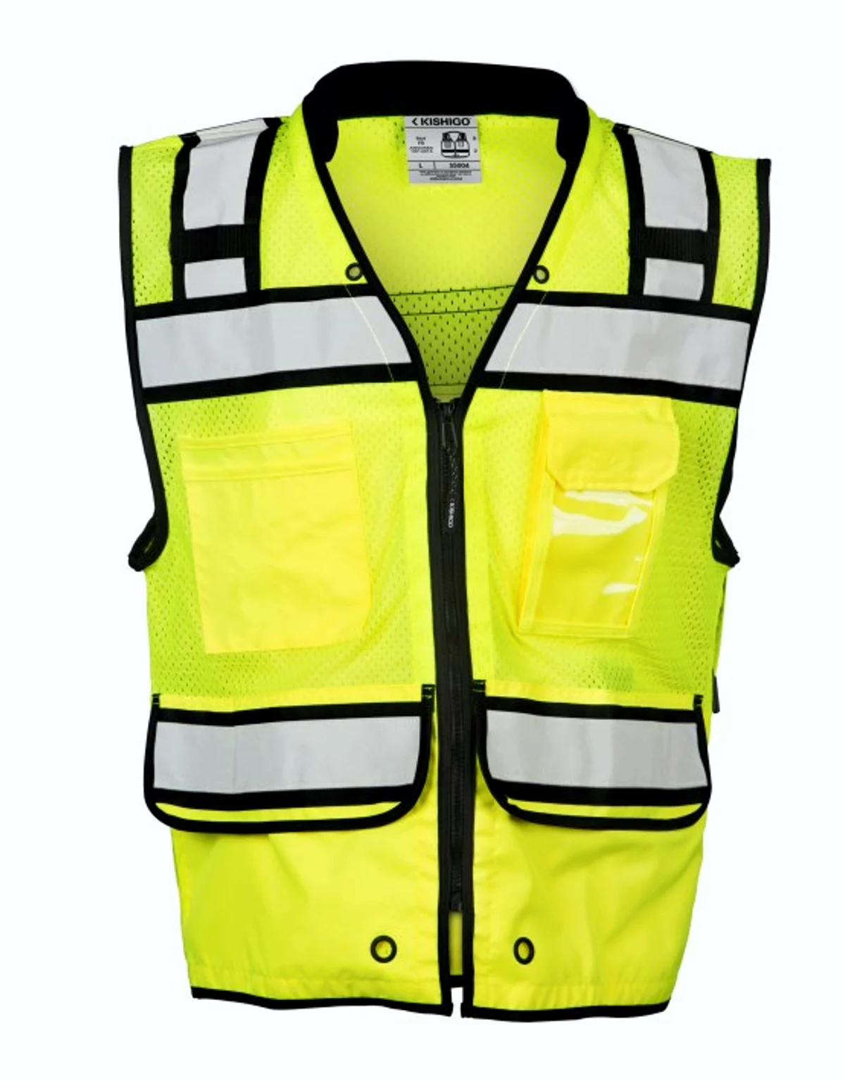 Kishigo Lime High Performance Class 2 Surveyors Vest, 5Xl w/ Full Color Graphic