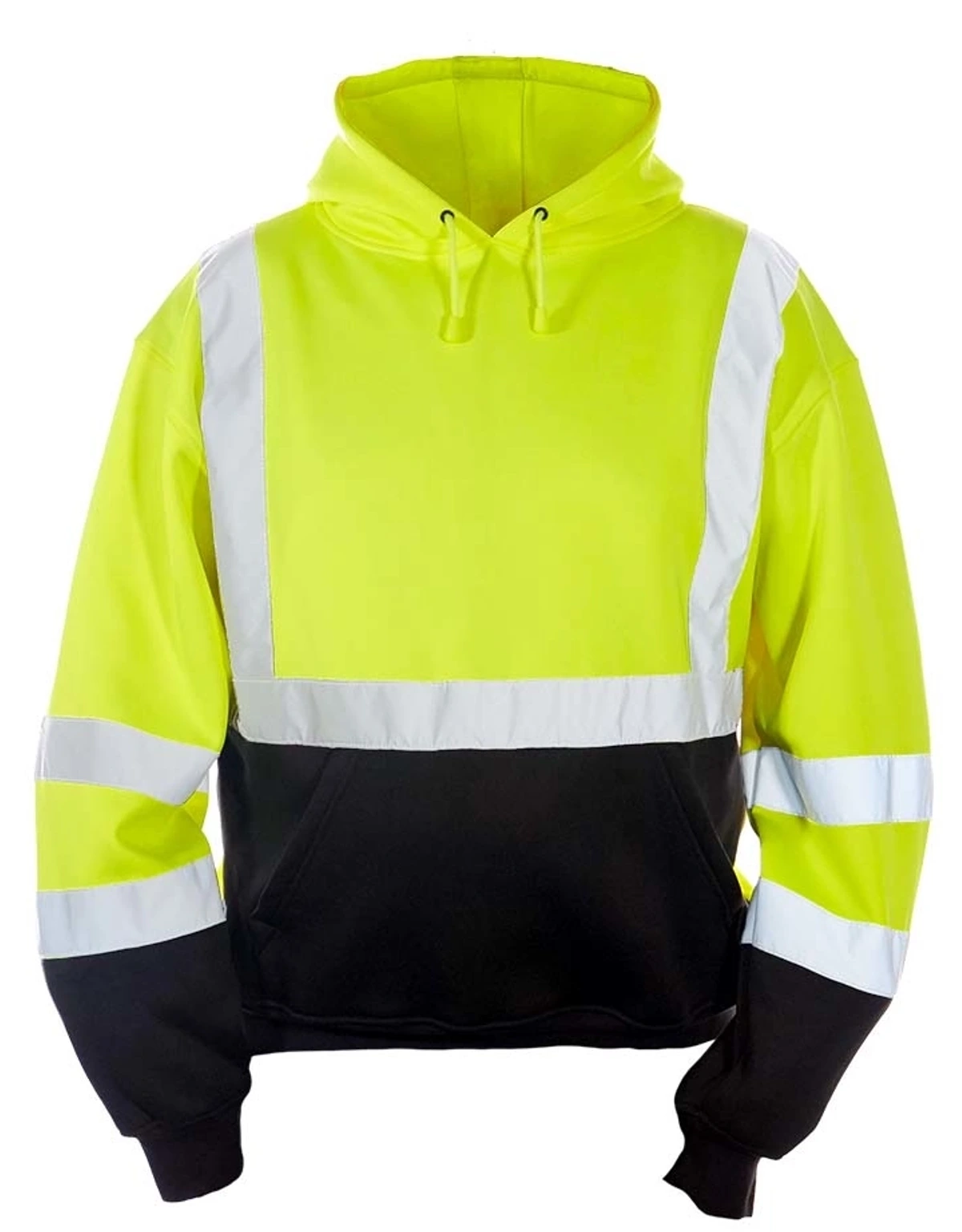 Lime, Class 3, Pullover Hoodie Sweatshirt w/Black Bottom, Medium w/ Single Color Graphic