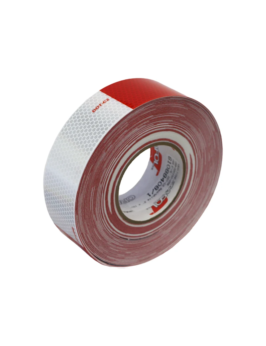 HIP DOT-C2 Conspicuity Sheeting, 6\"x 6\" red/white, Rolls of 150\u0027 x 2\"