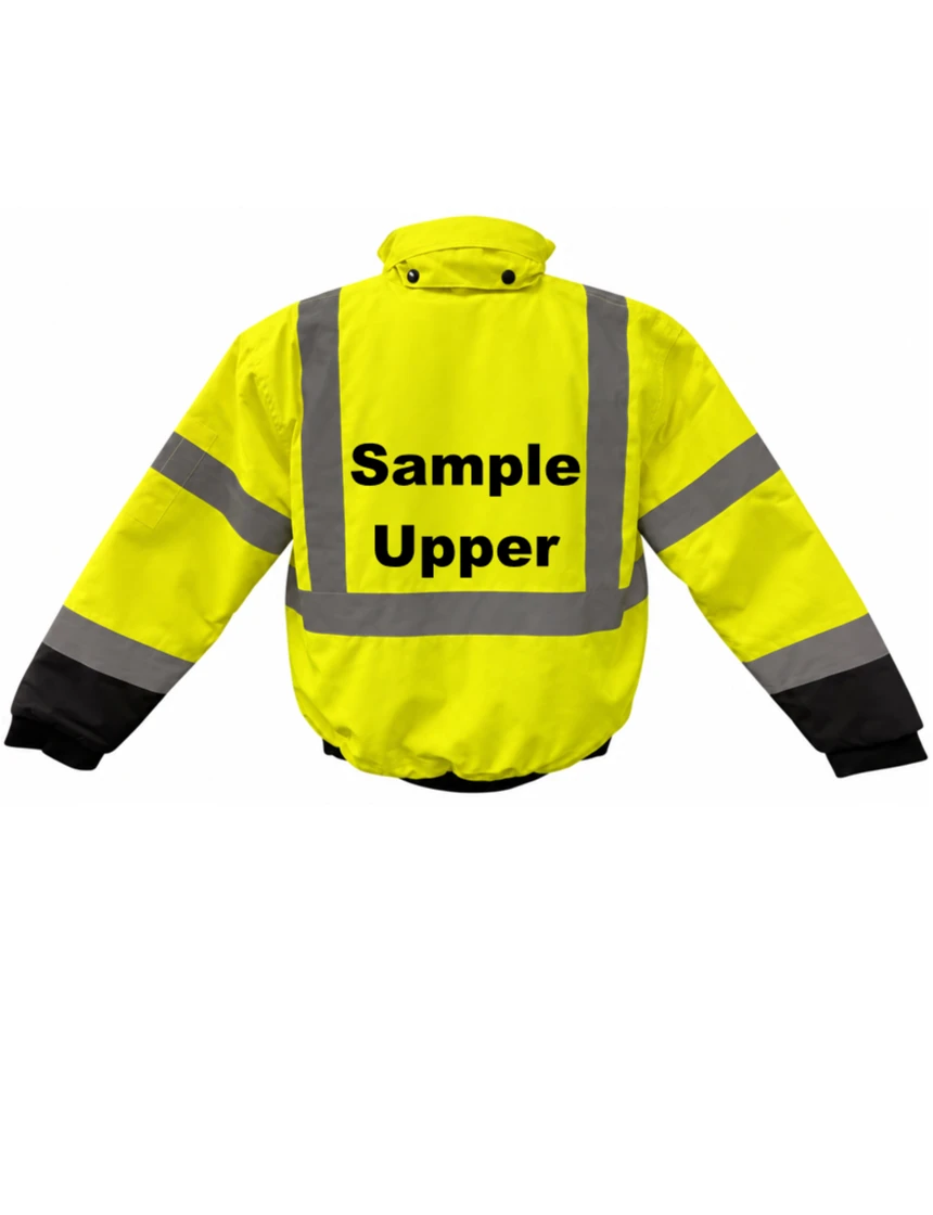 Liberty Safety, HiVizGard, Lime, Class 3 Waterproof Insulated Bomber Jacket, Size: Medium with Custom Black Text
