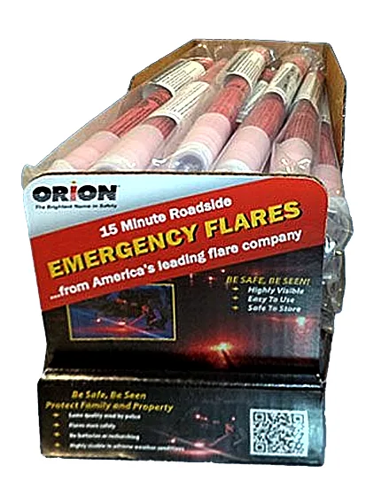 Individually Wrapped 15 Minute Road Flares In Retail Style Box