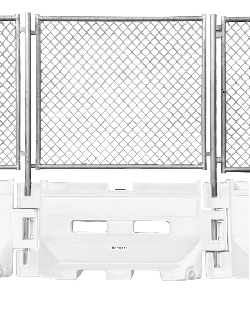 White 36\" Construction Barricade w/ Onepro Fence Panel