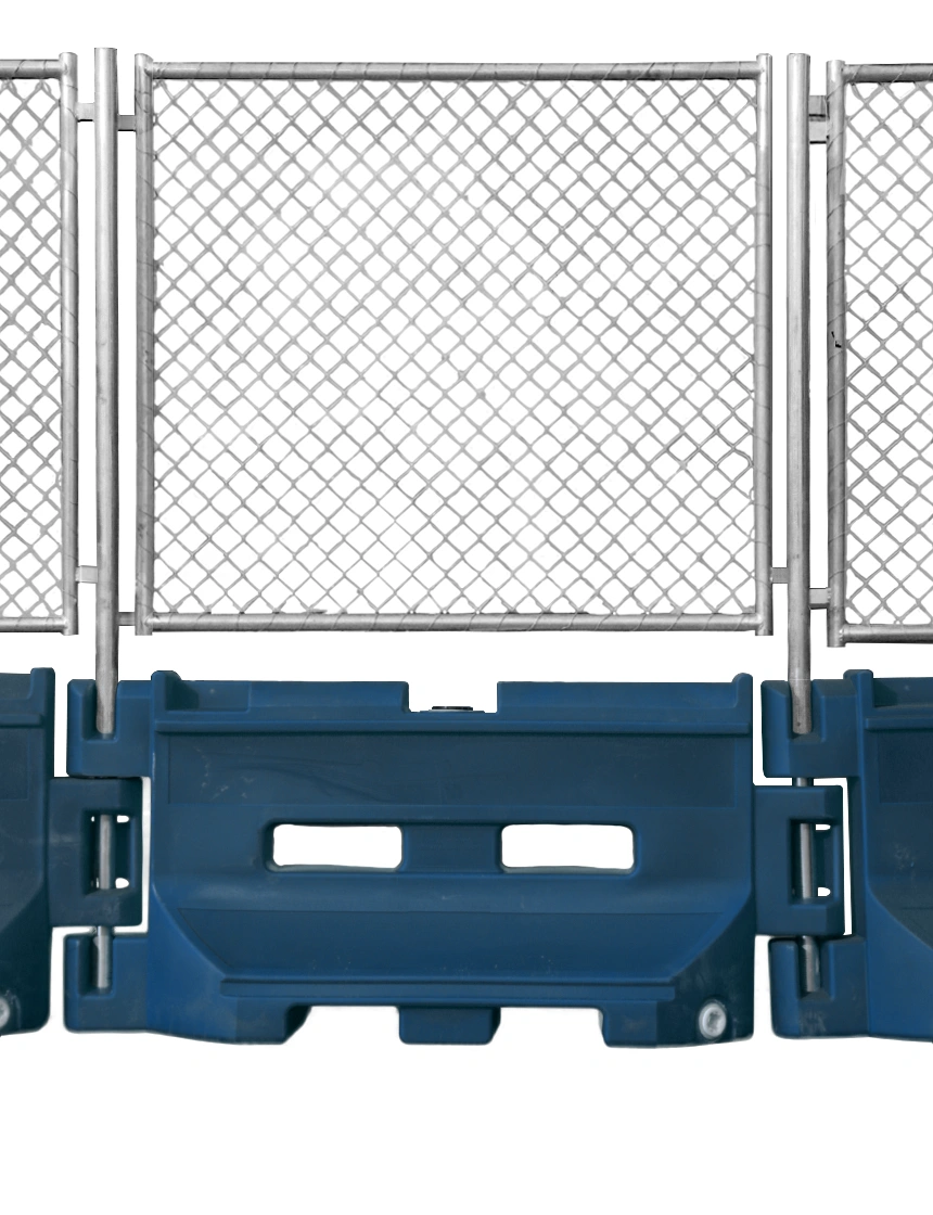 Dark Blue 36\" Construction Barricade w/ Onepro Fence Panel