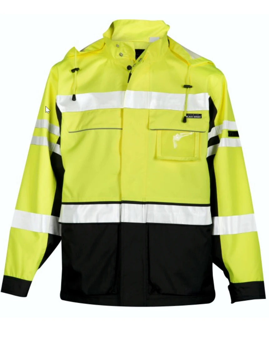 Kishigo, Premium Black Series, Lime, \"2-In-1\" Ripstop, Class 3 Winter Parka, Size: 3XL