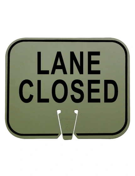 lane closed clip on sign non reflective horizontal olive drab