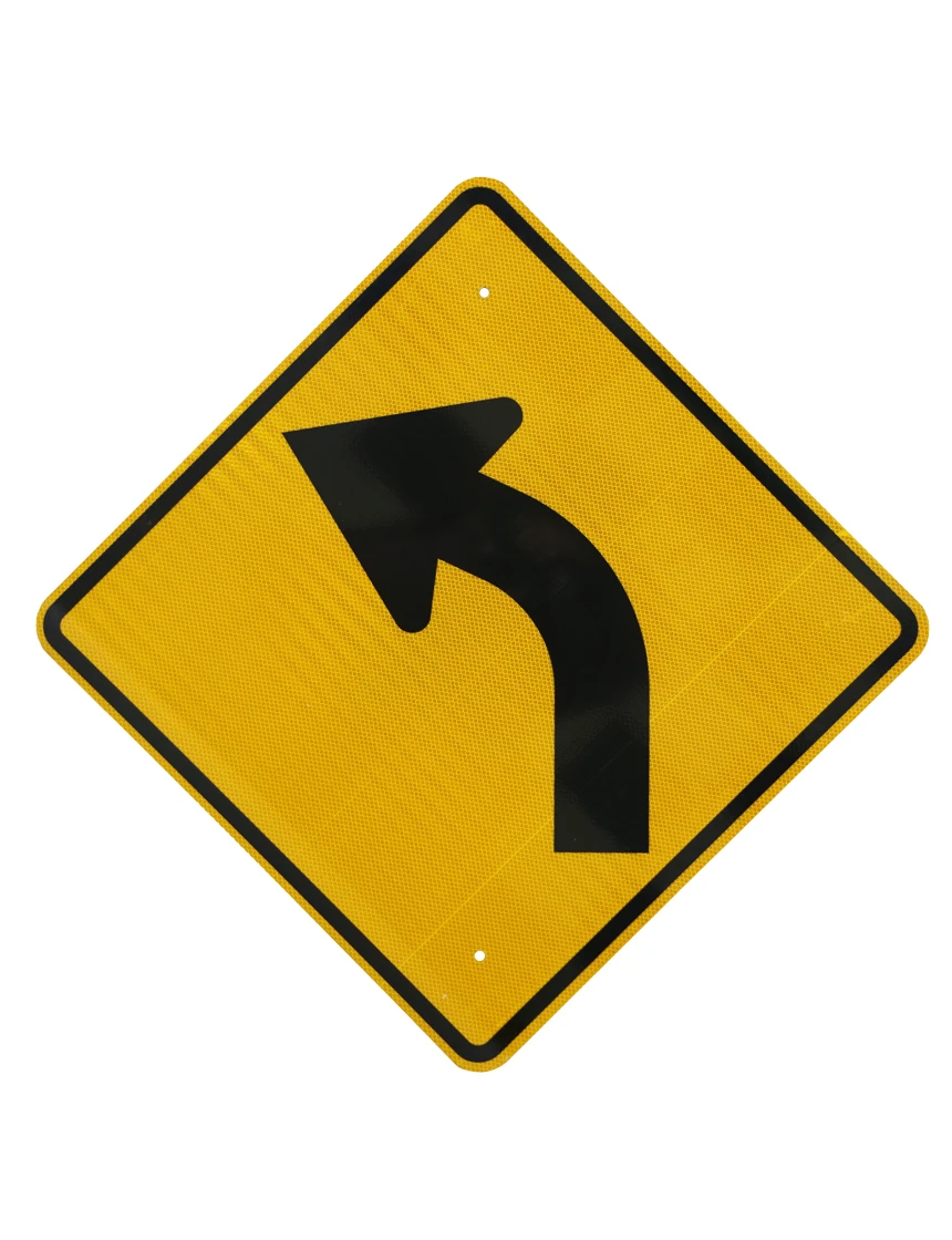 Left Curve Symbol Signs W1 2L 24\" X 24\"