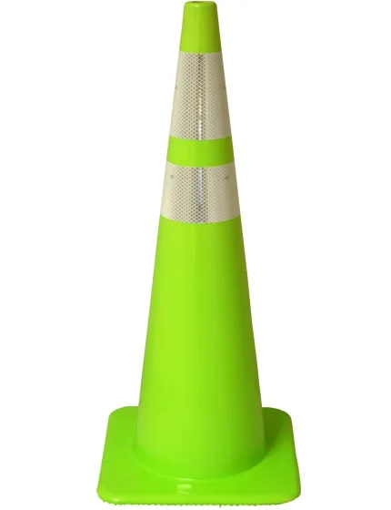 Lime 36\" Traffic Cone w/ 6\" \u0026 4\" Reflective Collars