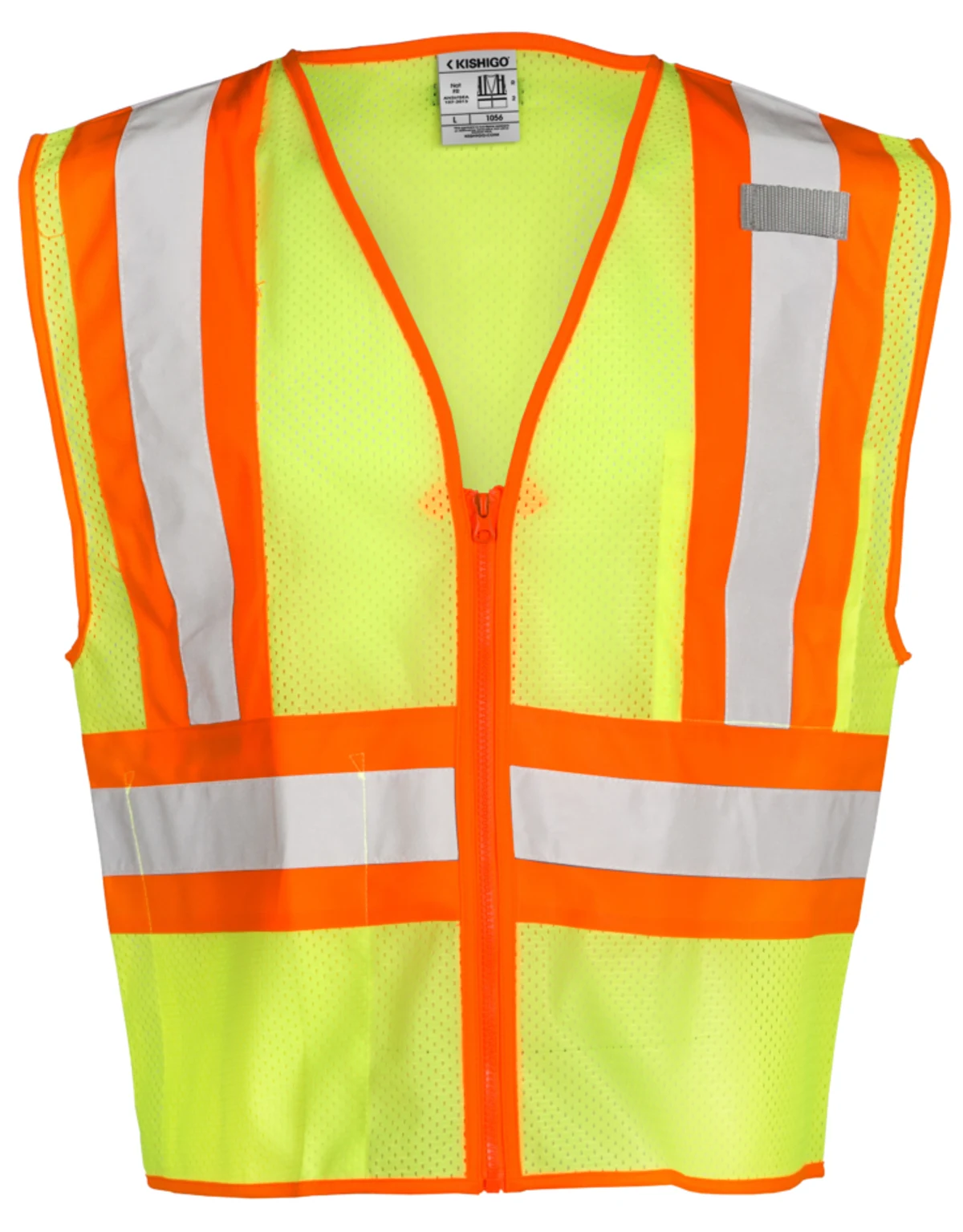 Lime, Mesh Contrasting Class 2 Safety Vest, Medium w/ Single Color Graphic