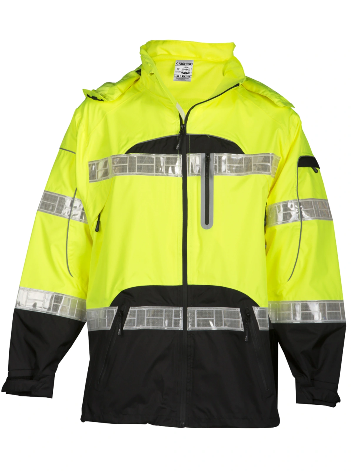 Lime, Premium Black Series, Class 3 Rainwear Jacket, L-Xl