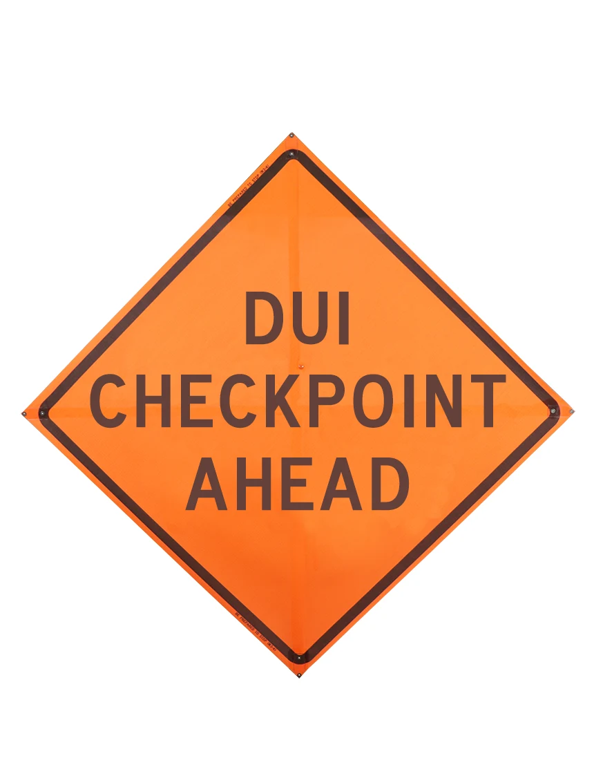 Dui checkpoint ahead sign sewn pockets Mesh 36 inch x 36 inch