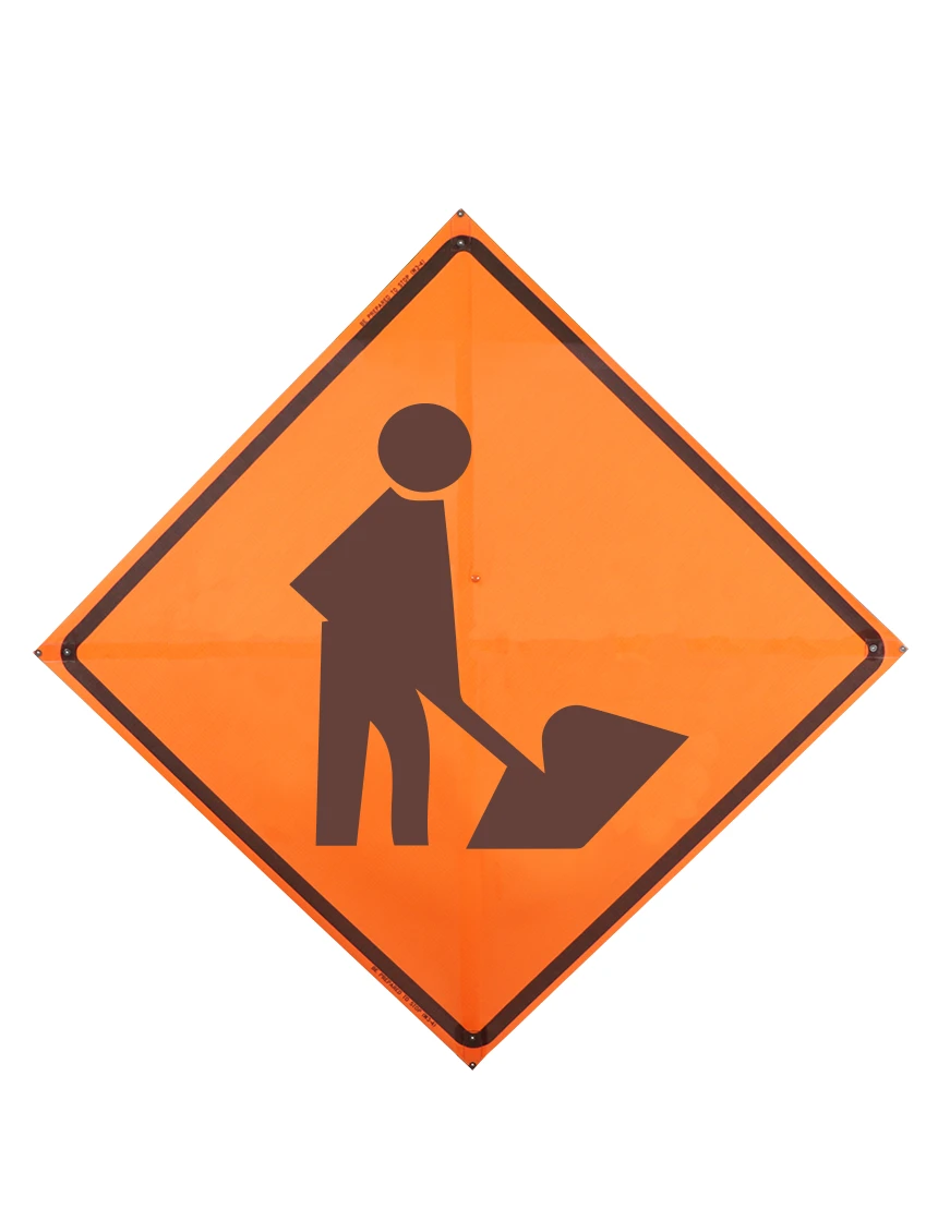 Men working symbol sign plastic pockets Mesh 36 inch x 36 inch