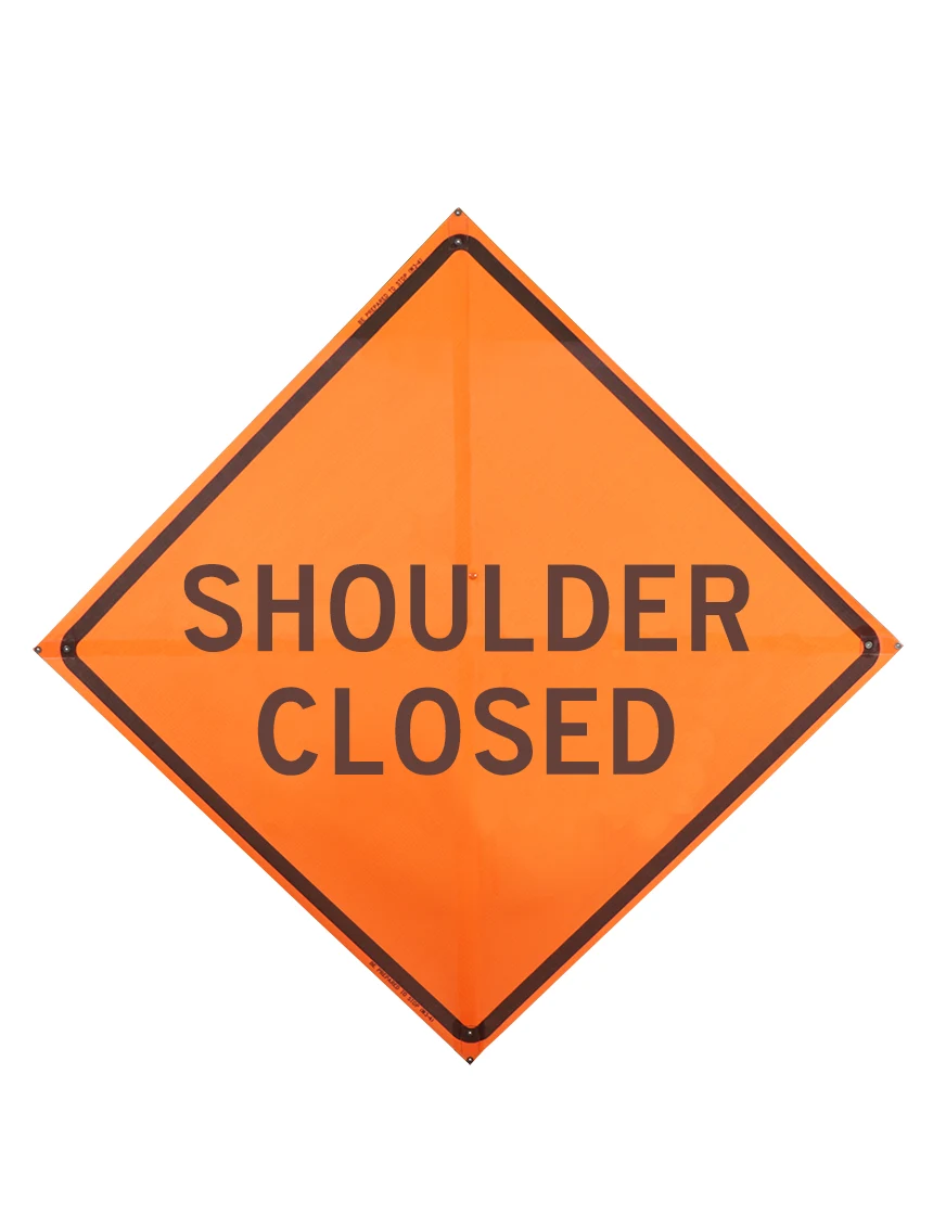 Shoulder closed sign plastic pockets Mesh 48 in x 48 in