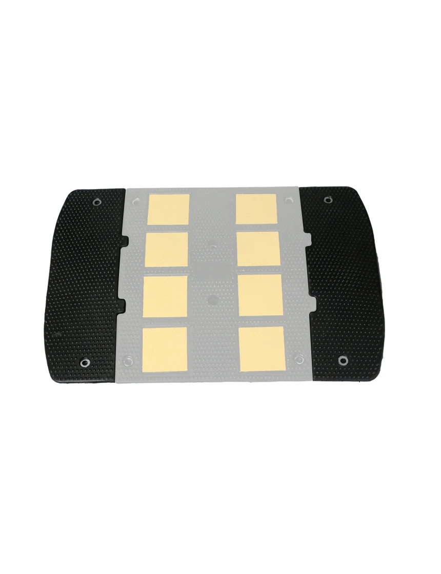 Mini Recycled Rubber Speed Hump End Cap Kit w/18\" Galvanized Spikes (1 Male \u0026 1 Female)