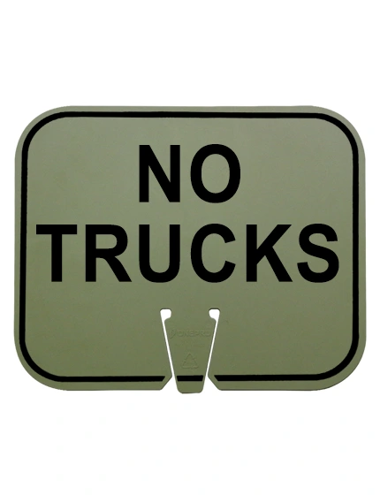 Olive Drab, 12 3/4\" X 10 1/2\", Non-Reflective Clip On Sign, No Trucks