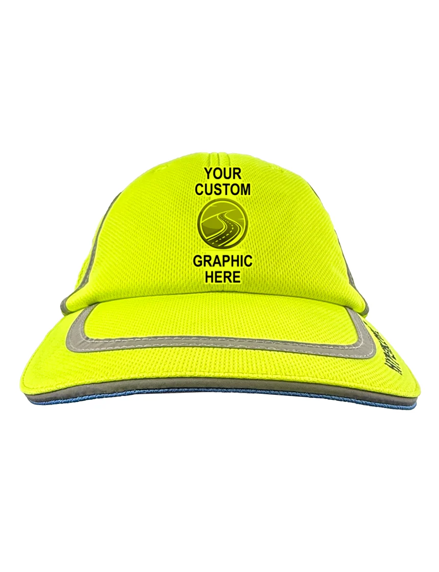OccuNomix Techniche® Evaporative Cooling Hi Viz Baseball Cap with Custom Single Color Graphic