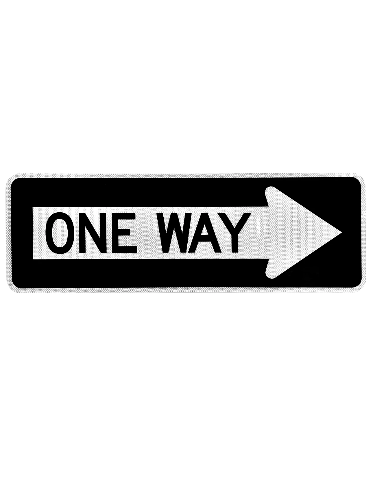 36\" Wide x 12\" Tall ONE WAY sign with Right Arrow on 0.080\" Gauge Aluminum, MUTCD R6-1