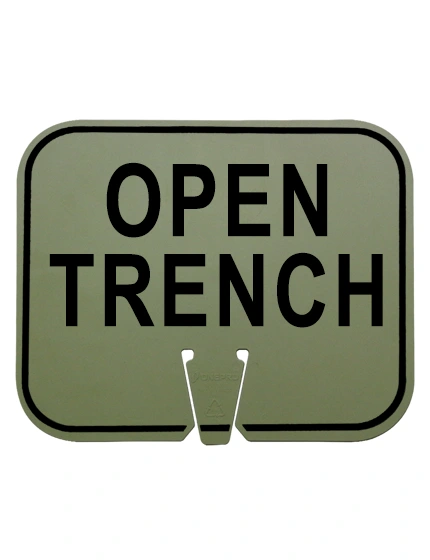 open trench clip on sign non reflective horizontal olive drab