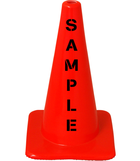 Orange 18\" Traffic Cone w/Custom Lettering