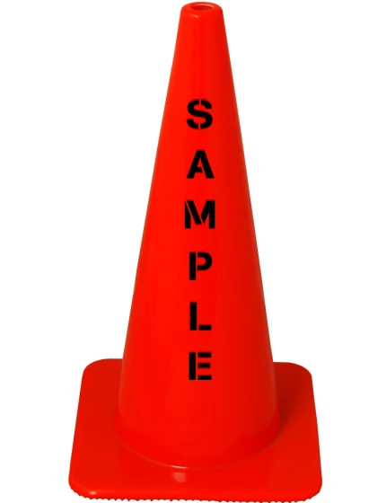 Orange 28\" Traffic Cone with Double Sided Custom Lettering