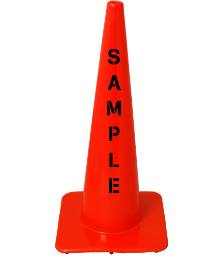 Orange 28\" Lakeside Plastics Traffic Cone, 5 lbs Lite Weight Solid Orange | Custom Lettering