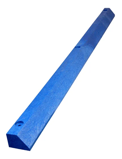 6\u0027 Blue, Economy Solid Recycled Plastic Parking Block w/14\" Galvanized Rebar Steel Spikes