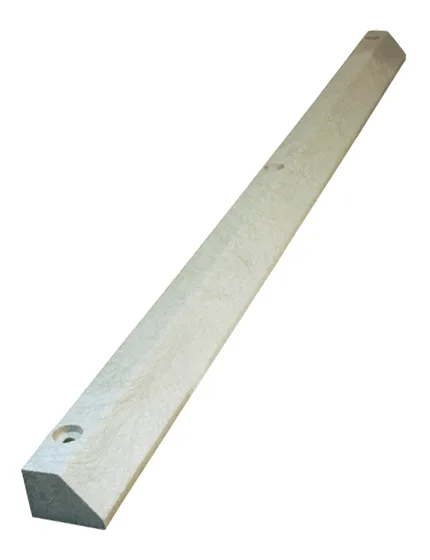 6\u0027 Lite Gray, Economy Solid Recycled Plastic Parking Block w/14\" Galvanized Rebar Steel Spikes