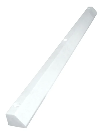 6\u0027 White, Economy Solid Recycled Plastic Parking Block w/14\" Galvanized Rebar Steel Spikes